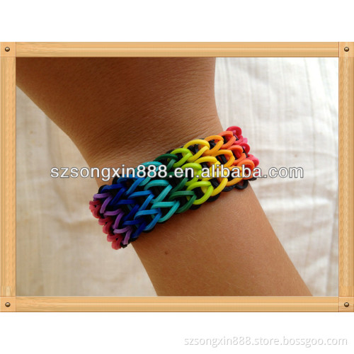 Mix color silicone bands for braided wristbands